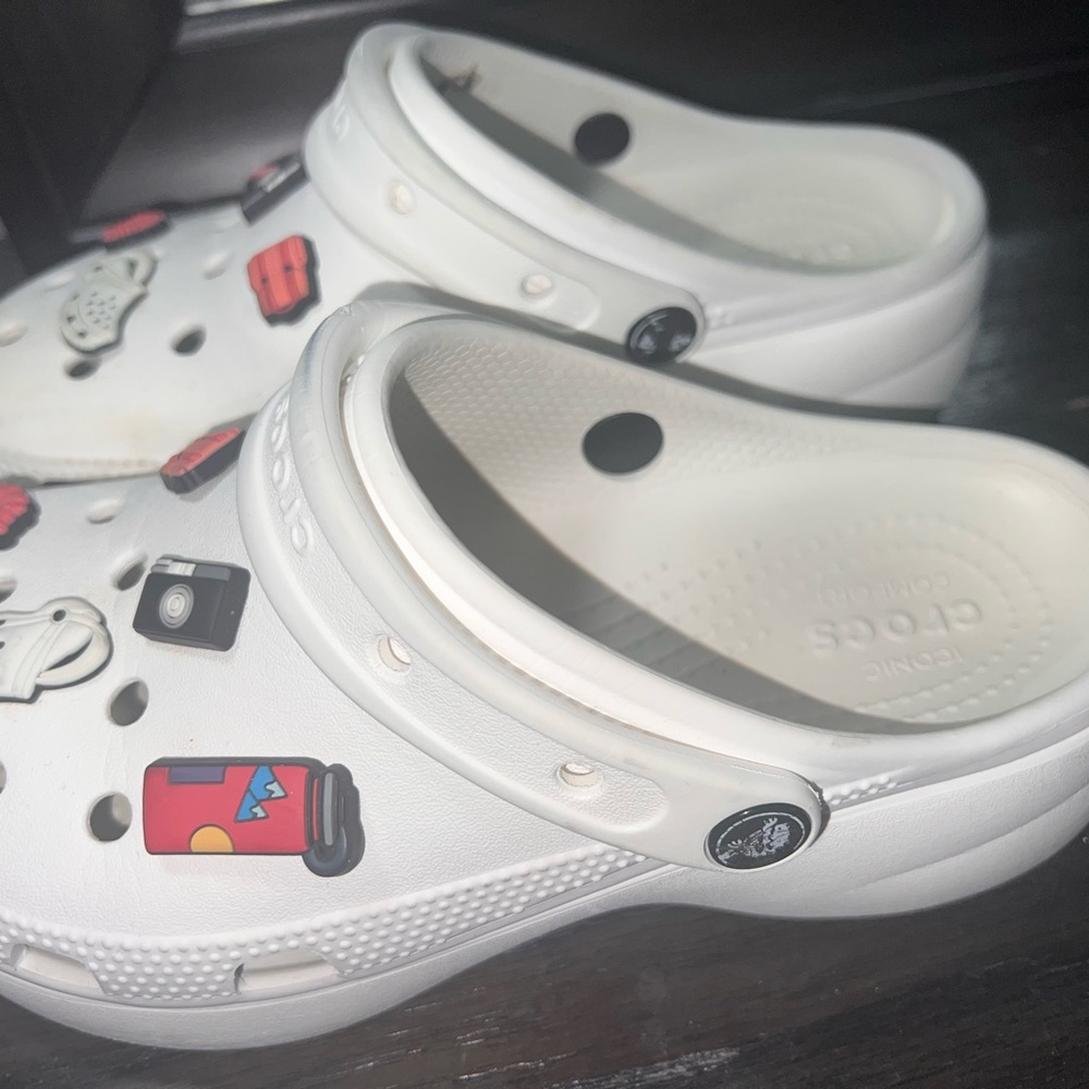 CROCS Kids White Water Shoes with Fun Charms
